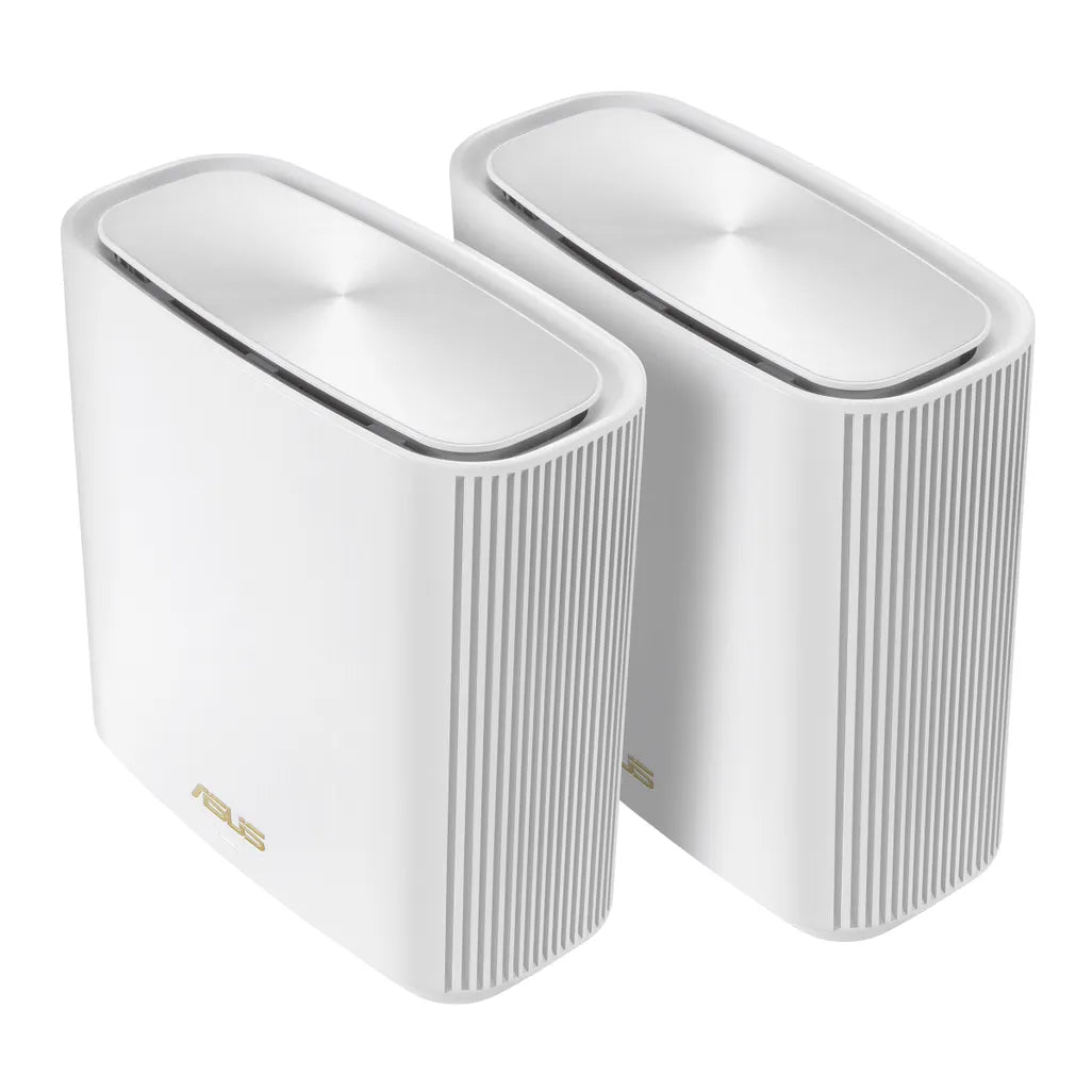 Asus ZenWiFi XT9 (W-2pk) AX7800 tri-band WiFi 6 Mesh System 2 PACK- Coverage up to 5700 sq.ft 90IG0740-MO3B40, Tri-band indoor WiFi 2.4GHz,5GHz,5GHz