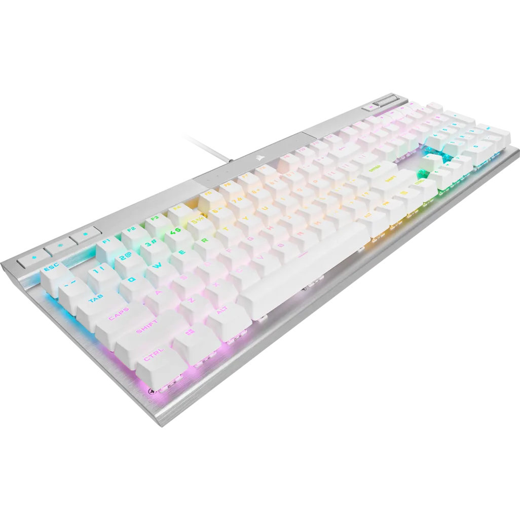 Corsair K70 PRO RGB Optical-Mechanical Gaming Keyboard - Corsair OPX switches - White