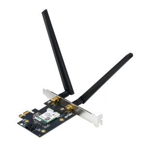 Asus WiFi 6E PCI-E Adapter with 2 external antennas, Supporting 6GHz band; 160MHz; Bluetooth 5.2; WPA3 network security; OFDMA adapter