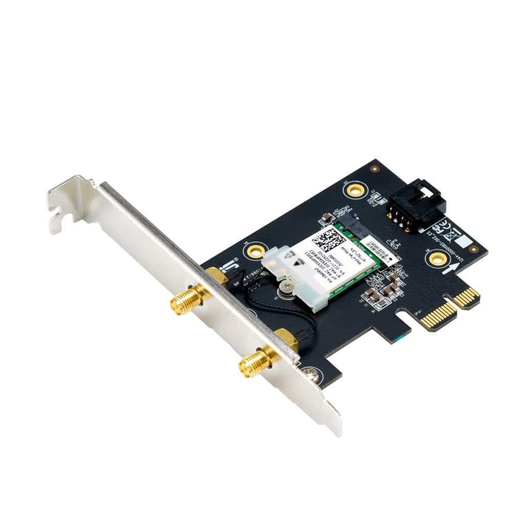 Asus WiFi 6E PCI-E Adapter with 2 external antennas, Supporting 6GHz band; 160MHz; Bluetooth 5.2; WPA3 network security; OFDMA adapter