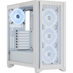 Corsair iCUE 4000D RGB Airflow Tempered Glass Mid-Tower PC CASE; White ATX, Width: 230 mm, Depth: 453 mm, Height: 466 mm