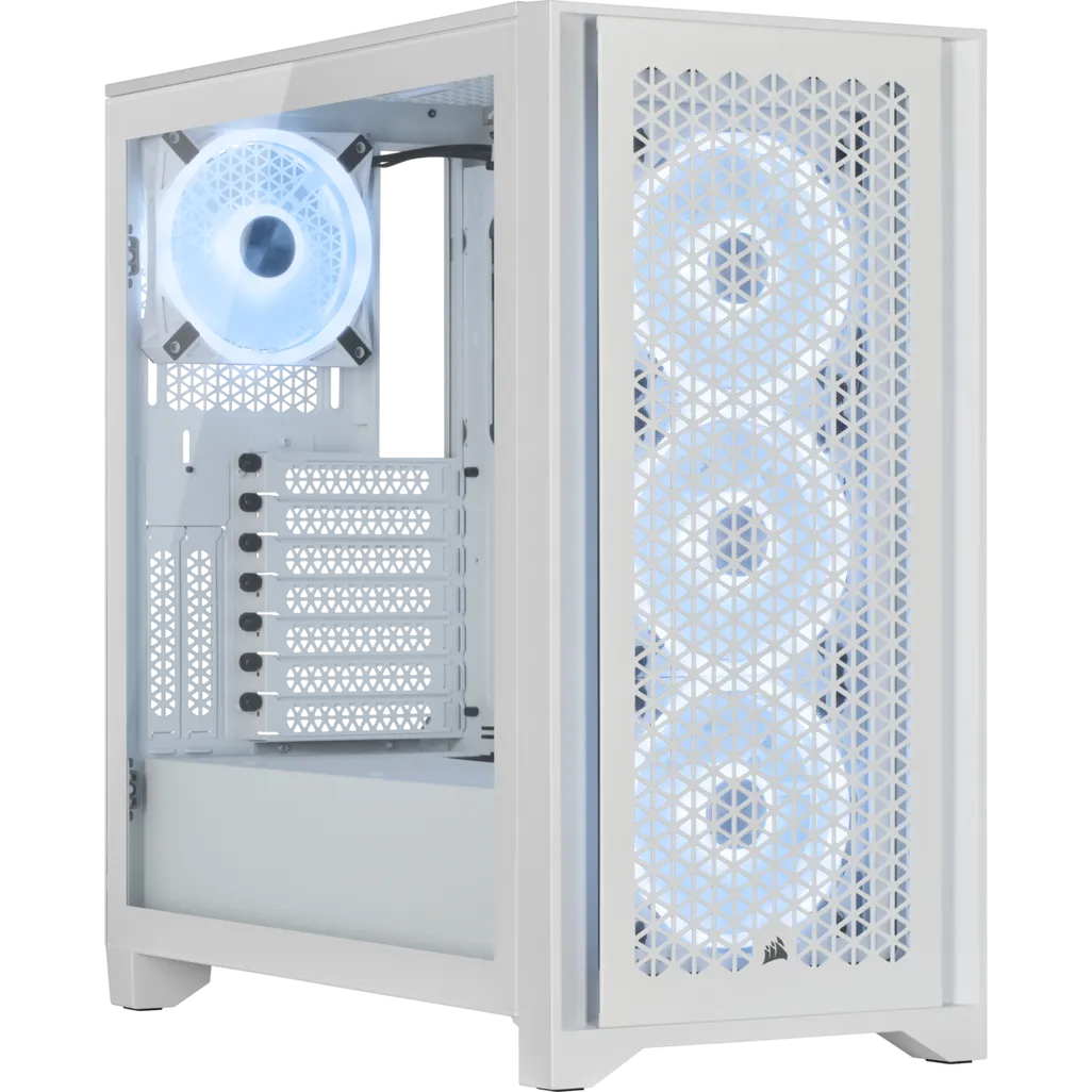 Corsair iCUE 4000D RGB Airflow Tempered Glass Mid-Tower PC CASE; White ATX, Width: 230 mm, Depth: 453 mm, Height: 466 mm