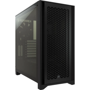 Corsair iCUE 4000D RGB Airflow Tempered Glass Mid-Tower PC CASE; Black ATX, Width: 230 mm, Depth: 453 mm, Height: 466 mm