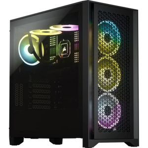 Corsair iCUE 4000D RGB Airflow Tempered Glass Mid-Tower PC CASE; Black ATX, Width: 230 mm, Depth: 453 mm, Height: 466 mm