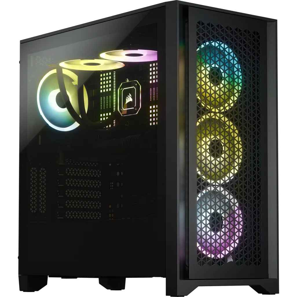 Corsair iCUE 4000D RGB Airflow Tempered Glass Mid-Tower PC CASE; Black ATX, Width: 230 mm, Depth: 453 mm, Height: 466 mm