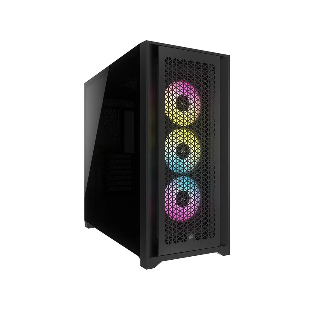 Corsair iCUE 5000D RGB Airflow Tempered Glass Mid-Tower PC CASE; Black, Width: 245 mm, Depth: 520 mm, Height: 520 mm