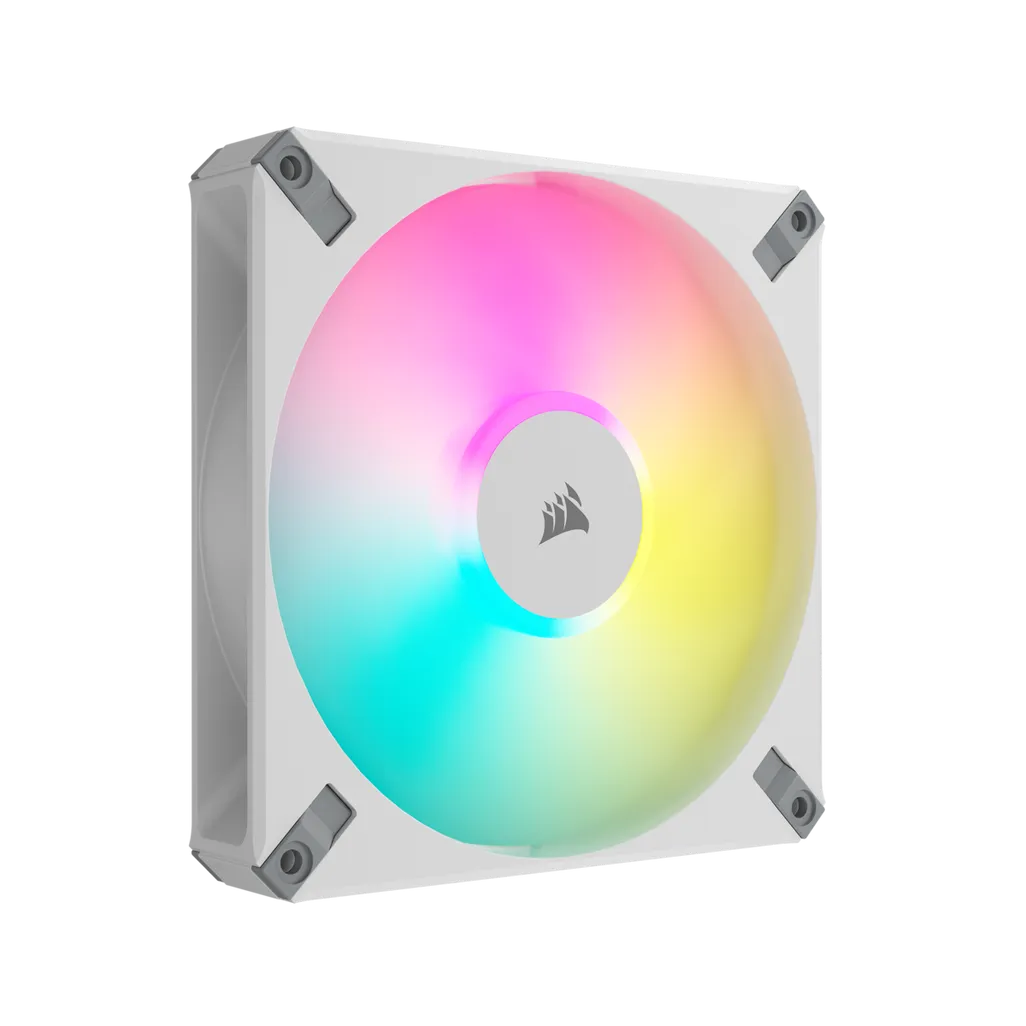 Corsair AF ELITE Series; AF140 RGB ELITE White; 140mm Fluid Dynamic RGB Fan with AirGuide; Single Pack