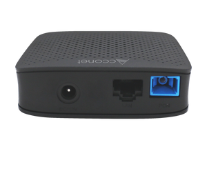 Acconet xPON ONU 1x Gigabit LAN, Up to 2.5Gbps downlink, 1.25Gbps uplink, 1x SC/UPC Port, 1 Gbps LAN, 12V DC Power Supply PSU, Fibre Optics, xPON CPE