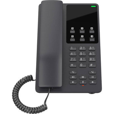 Grandstream GHP621 2-Line Compact Hotel Phone Black, 2-line, 6 programmable keys, 10 speed dial keys, 3-way voice conferencing, Opus, 1 x 100 PoE LAN