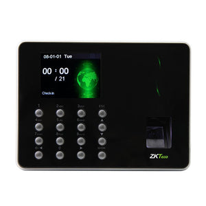 ZKTeco - Black Time and Attendance terminal with built in Wi-Fi, 1000/1500 Figerprints, Support USB host, TCP/IP, works on TimeNet and BioTime 8