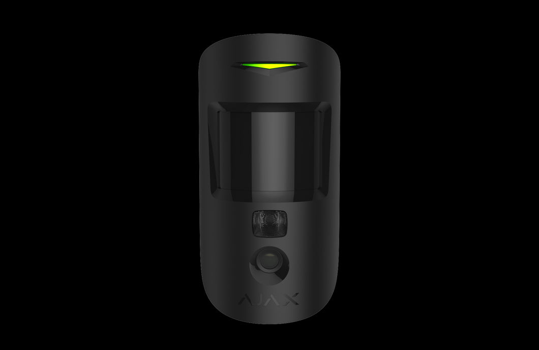 AJAX Security - MotionCam (PhOD) Jeweller - Black Wireless Motion Detector with Photo on Demand and by Alarm
