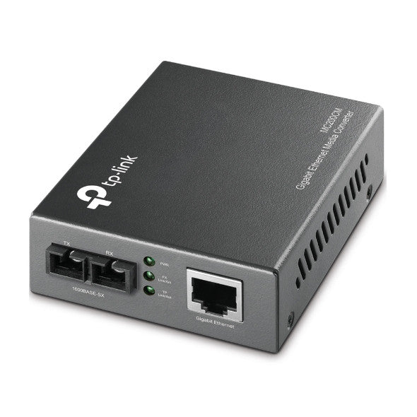 TP-Link MC200CM Multi-mode SC Fiber Converter, 1000Mbps RJ45 to 1000Mbps Multi-mode SC Fiber Converter, Full-duplex, Up to 550m, Chassis TL-MC1400