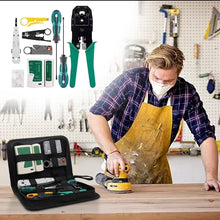 Load image into Gallery viewer, 11Pcs Portable LAN Network Tool Set Wear Resistant Computer Network Repair Tool Kit Crimping Maintenance Tool Set for Home Office
