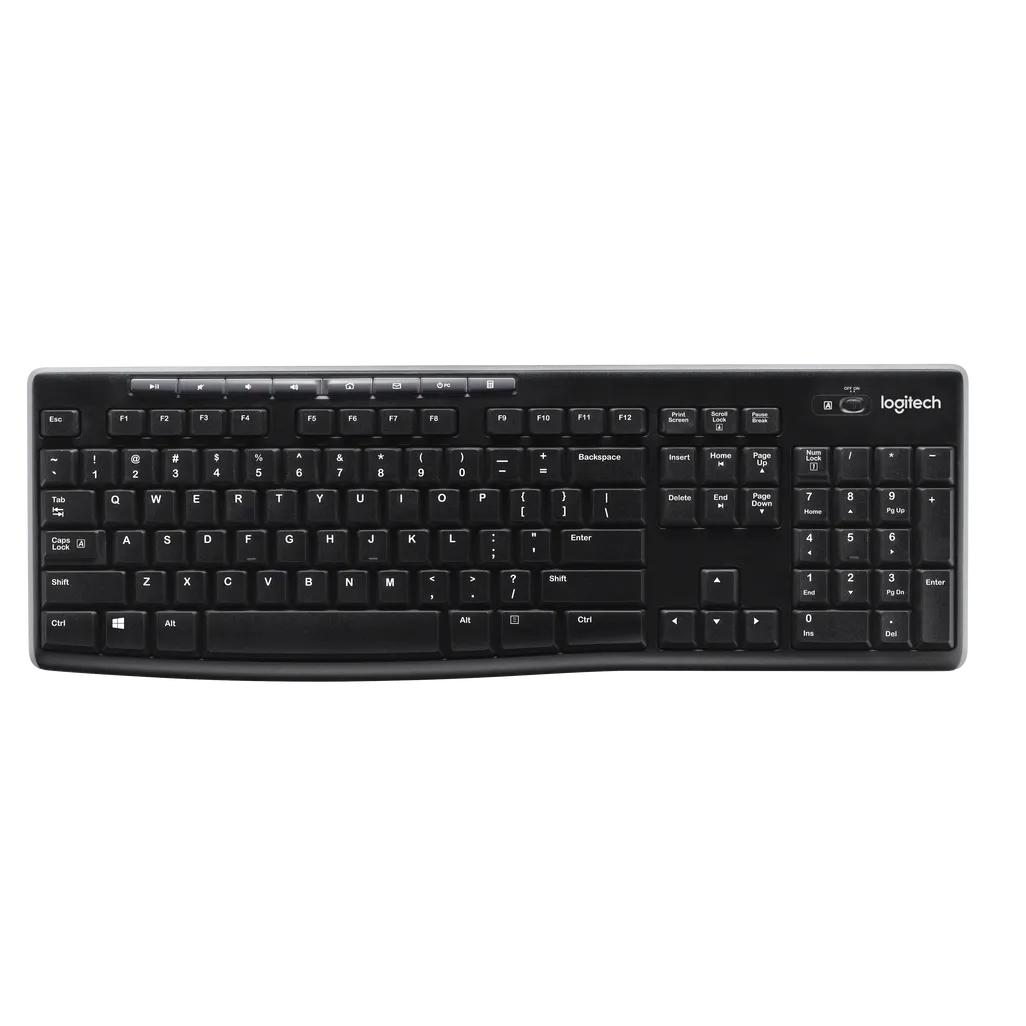 Logitech Wireless Keyboard K270 Unifying USB receiver Spill resistant full size layout