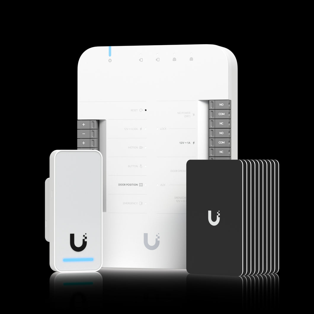 Ubiquiti UniFi Access - Starter Kit - G2, 1x UniFi Access Door Hub, 1x Access Reader G2, 10x UniFi Access Cards, Access Control, UniFi door Access