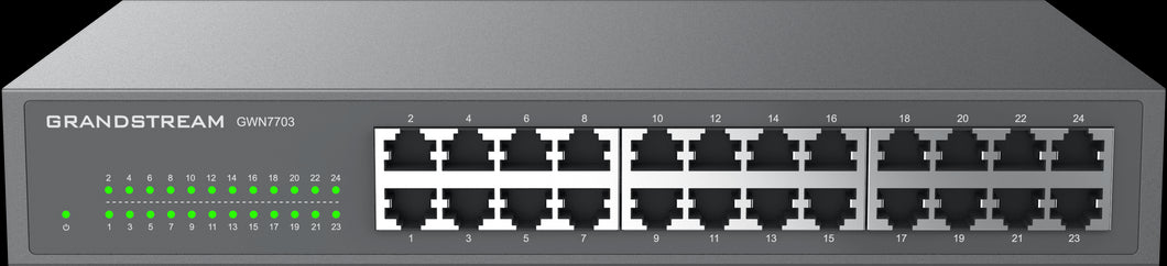 Grandstream Enterprise 24 port Unmanaged GbE Switch, 24x Gigabit Ethernet Ports, Networking, Switches, Unmanaged, Gigabit Desktop Switch, GS-GWN7703