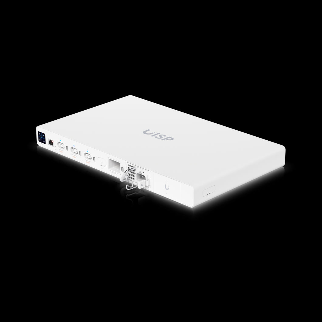 Ubiquiti UISP Power Pro UPS, 1x DC battery port for external 24V lead-acid battery, 3x Power TransPort outputs, 2x PSU bays with 250W AC/DC Power incl