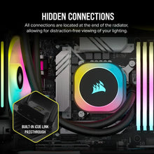 Load image into Gallery viewer, Corsair iCUE Link H100i RGB Liquid CPU Cooler - QX120 RGB Fans - 240mm Radiator - Fits Intel LGA 1700; AMD AM5 - Hub Included
