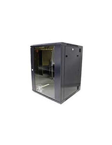 Acconet NC-SFWB-12U600 Wallmount 12U Wallbox, Swing Frame, 600mm Deep, Black, Server Cabinet - Perfect for Home or Office Networking - Empty Cabinet