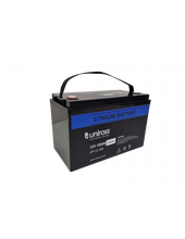 Load image into Gallery viewer, Uniross 12.8V 100Ah, 1.28kWh Lithium Phosphate battery, LiFePO4, Charge @ 20A (Max 100A) Discharge @ 100A (Max 100A) IP56 Rated, UR-BAT-LiFePO4-12-100
