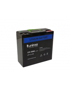 Uniross 12.8V 20Ah, 256Wh Lithium Phosphate Li-FePO4 battery, Charge @ 4A (Max 20A) Discharge @ 20A (Max 20A) IP56 Rated, Power & Surge, UPS & Solar