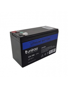 Uniross Lithium Battery 12V 7Ah Li-FePO4, Charge @ 1.5A (Max 7.5A), Discharge @ 7.5A (Max 15A/3sec), IP56 Rated, Power Backup, Battery Backup Systems