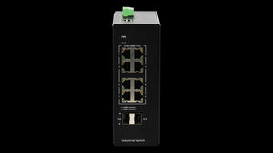 Bdcom 8 Port Gigabit Managed Industrial Switch with 2 SFP, DIN-rail, L2+ Managed, 12-55VDC Input (Dual Redundant), IP40, 6kV Lighting Protection