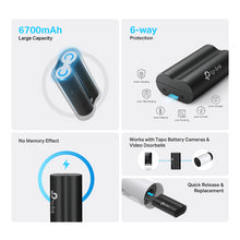 Load image into Gallery viewer, TP-Link Tapo Battery Pack, 3.6V 6700mAh 24.12Wh, 1 × Micro USB Port, rechargeable, compatible with Tapo C420 camera&#39;s, IoT &amp; Smart Home, Accessories
