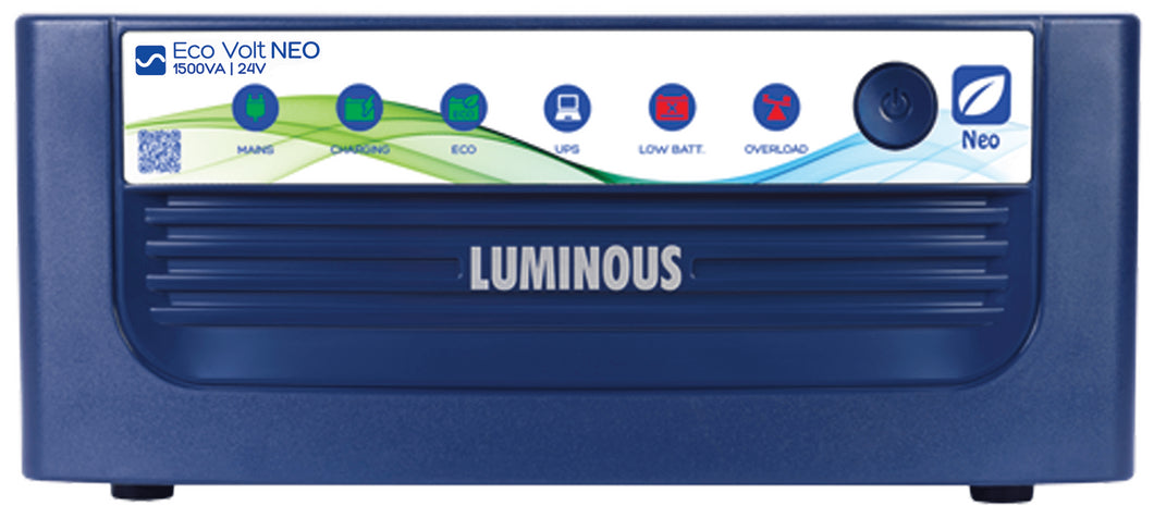 Luminous - EcoVolt NEO Inverter, 2000VA, 24V, Pure Sinewave, Non-Solar, Grid-tied
