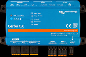 Cerbo GX Control unit for Victron, connect through Victron Remote Management (VRM) portal or access directly, using GX Touch, a Multi-Function Display