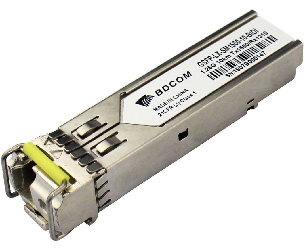 Bdcom Single-Mode Bi-Directional SFP Module/Transceiver 10 kilometers, TX1550/RX1310, LC, DDM (Pair with Bdcom-SFP-BIDI-1310-10)