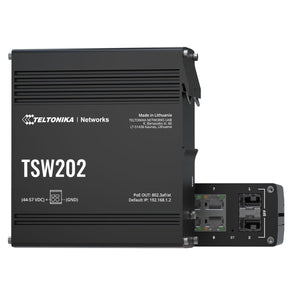 Teltonika Industrial Managed PoE+ Switch, Gigabit Ethernet ports providing 30W of power each, 8 x port PoE+ switch with 2 x SFP, L2 with additional L3