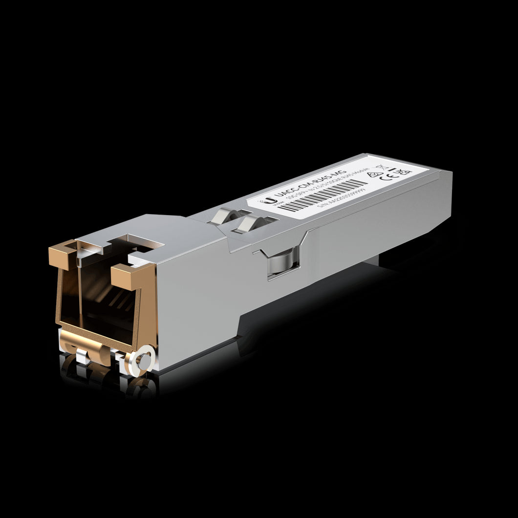 Ubiquiti 10G SFP+ to 10/5/2.5GbE RJ45 Module, SFP+ to 10GbE RJ45 Transceiver Module, 10 Gbps (Cat 6A): 100 m, 1.9W Max consumption