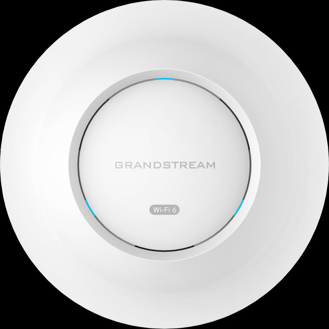 Grandstream Enterprise Indoor Hybrid Wi-Fi 6 Ceiling Mount Access Point, 5.40Gbps, 2×2 2.4G, 4×4 5G,1x GbE,1x 2,5G, PoE, 175m coverage, 256 clients