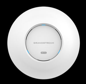 Grandstream Enterprise Indoor Hybrid Wi-Fi 6e Ceiling Mount Access Point, 5.4Gbps, Tri-band 2×2, 1x GbE, 1x 2,5G, PoE, 175m coverage, 384 clients