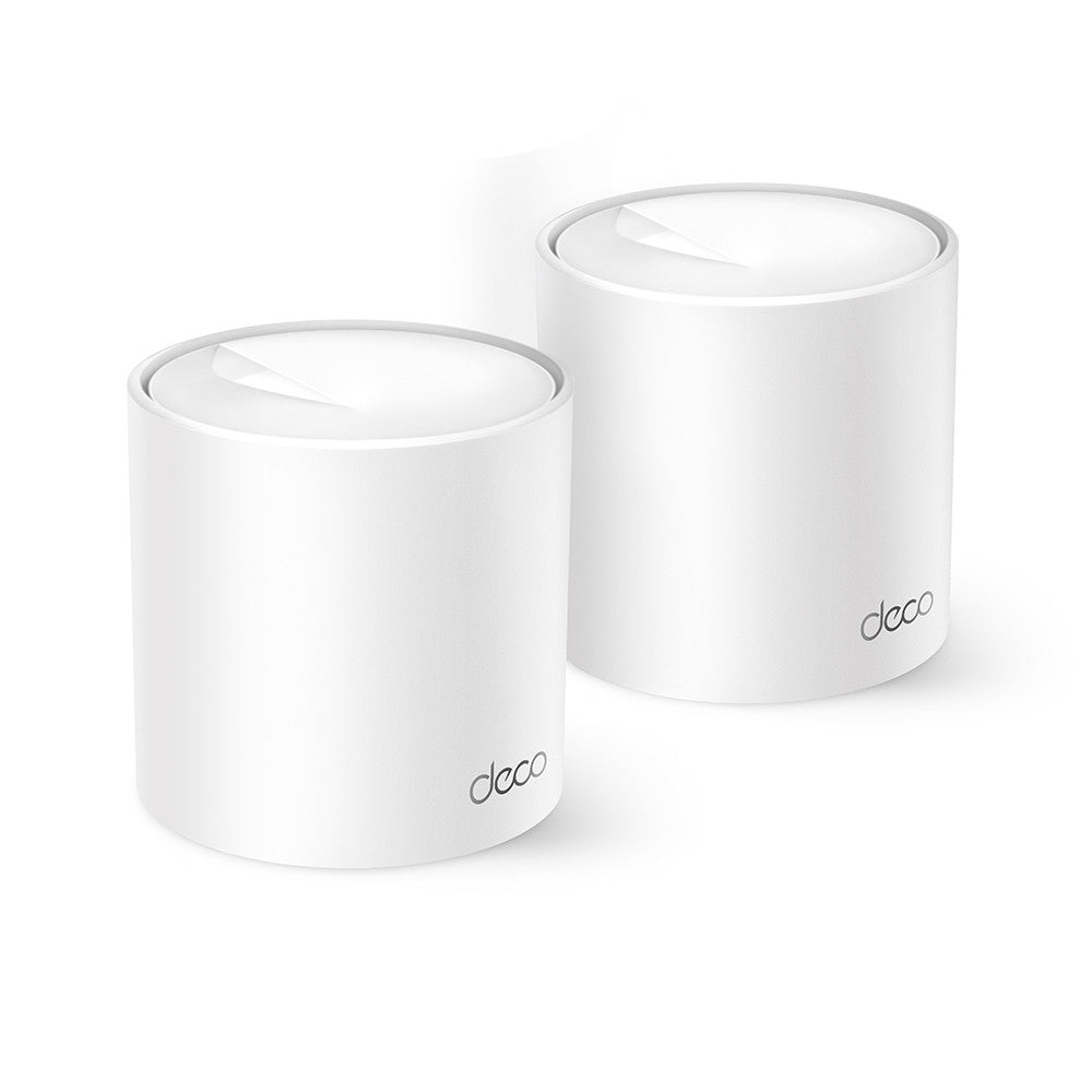 TP-Link AX1500 router Whole Home Mesh WiFi 6 System (2 Pack), 300Mbps at 2.4GHz + 1201 Mbps at 5GHz, 2× Gb Ports (WAN/LAN auto-sensing), TP-DecoX10-2P