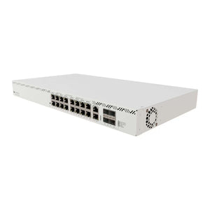 MikroTik 16 Port PoE++ Cloud Router Switch, 4SFP+, Up to 90W per port, 1150W PoE Budget, PSU Expansion Slot, dual-core 800MHz ARM | CRS320-8P-8B-4S+RM