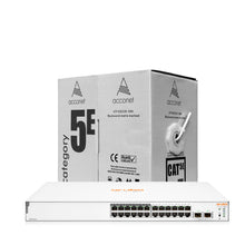 Load image into Gallery viewer, HPE Promo - Buy ARU-IO-SW183024G-195W and Get get 1x Acconet CAT5-100 FREE, Purchase HPE Instant On 1830 24port Gigabit 195W Switch and Get CAT5 Cable
