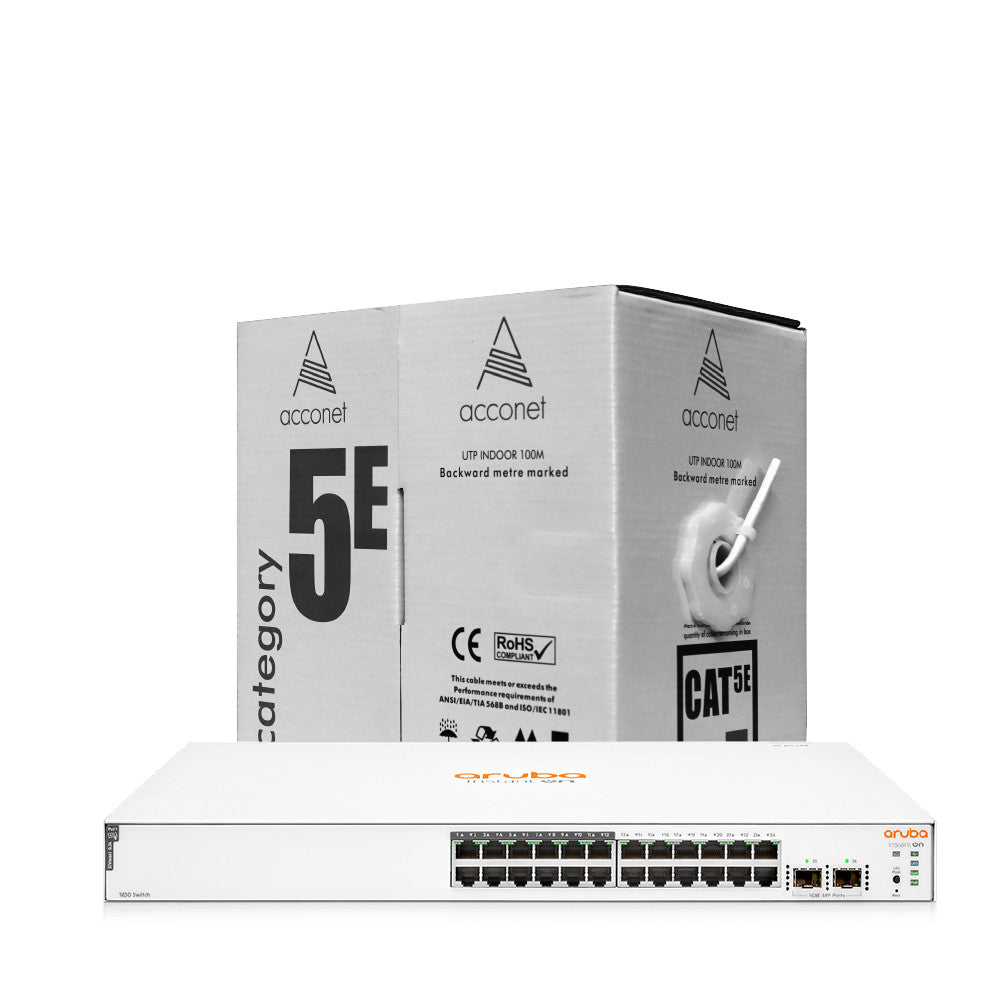 HPE Promo - Buy ARU-IO-SW183024G-195W and Get get 1x Acconet CAT5-100 FREE, Purchase HPE Instant On 1830 24port Gigabit 195W Switch and Get CAT5 Cable