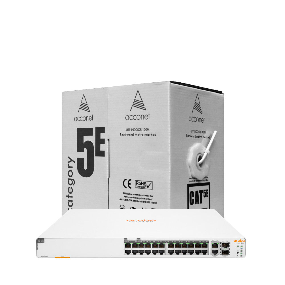 HPE Promo - Buy ARU-IO-SW193024G-370W and Get 1 x Acconet CAT5-100 FREE, Purchase HPE Instant On 1930 24port Gigabit 370W Switch and receive CAT5 100m