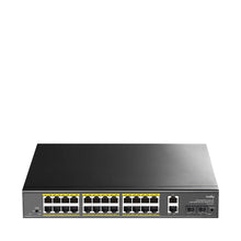 Load image into Gallery viewer, Cudy 24 Port Gigabit PoE 300W 2SFP Switch, 24 × Gigabit PoE ports with 802.3at/af Mode A PoE, 2 × Uplink GbE + 2 × Uplink SFP, 300W PSU | GS1026PS2
