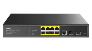 Cudy 8 Port Gigabit PoE 130W 2SFP Switch, 8× Gigabit PoE Ports with 802.3at/af Mode A PoE, 2× SFP, 130W Power Supply, L2 Managing Features | GS2008PS2