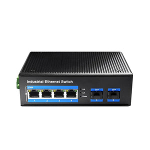 Cudy 4 Port Gigabit Industrial PoE+ 2SFP Switch, 4-port 10/100/1000Base-Tx RJ-45 with auto negotiation,48V to 57V DC, redundant power input | IG1004S2