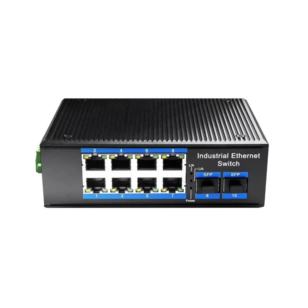 Cudy 8 Port Gigabit Industrial PoE+2SFP Switch, 8-port 10/100/1000Base-Tx RJ-45 with auto negotiation, 48V to 57V DC, redundant power input | IG1008S2