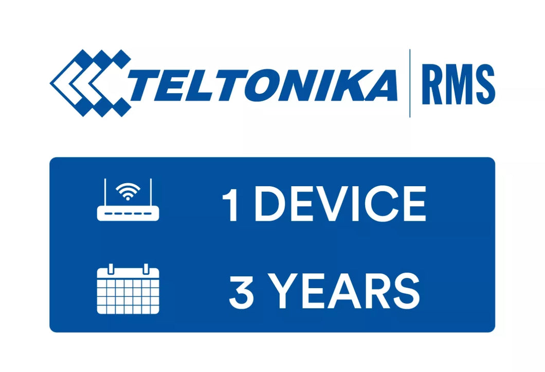 Teltonika RMS License, 1 device credit, 3 years, Enables remote management for Teltonika hardware RMS3Y