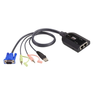 Aten KA7178 USB VGA CPU Adapter support Dual Output & Virtual Media, Product colour: Black. Depth: 56 mm, Height: 21.2 mm, Width: 91 mm