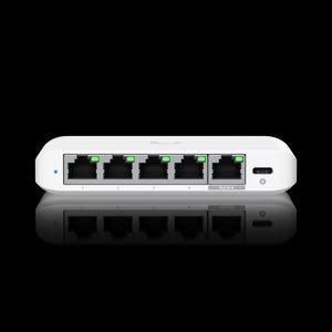 Ubiquiti UniFi Switch FLEX with 8x 2.5 Gigabit Ethernet Ports, 1x 10 GbE PoE+, 1x SFP+ Combo port, Optional USB-C Adaptor included - USW-FLEX-2.5G