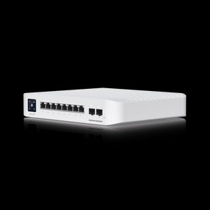 Ubiquiti UniFi Switch Pro 8 Port PoE 120W, features 1.3" touch LCM, auto-sensing 802.3at PoE+ and 802.3bt PoE++, 120W PoE budget - USW-Pro-8-PoE