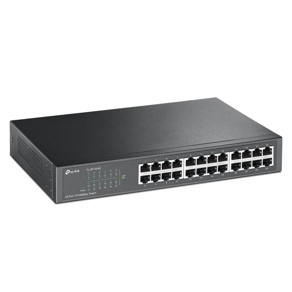 TP-Link 24-port Unmanaged Switch, 1U, 24× 10/100M RJ45 ports, Innovative energy-efficient technology saves power up to 75%, Supports auto MDI/MDIX