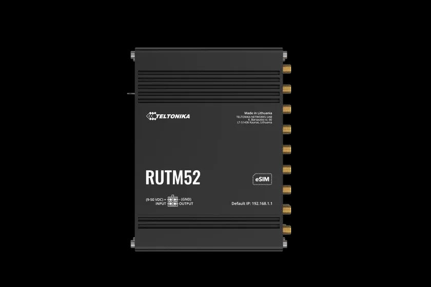 Teltonika Dual 5G Industrial Router Auto failover - Dual SIM, eSIM RUTM52